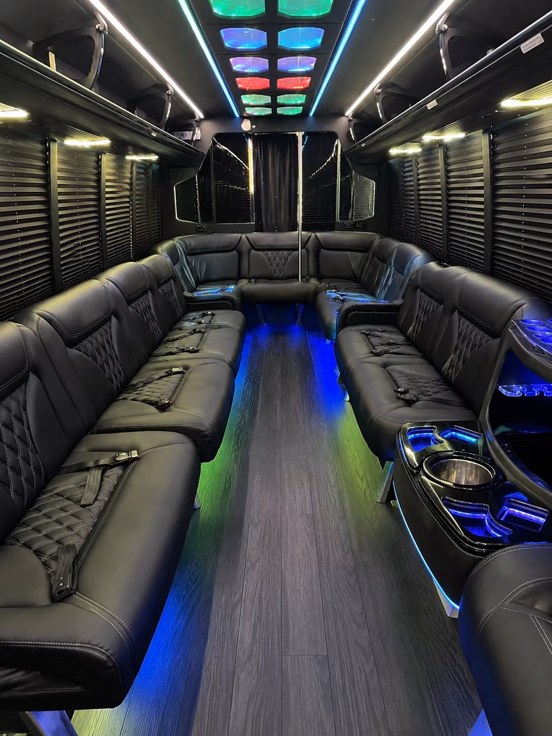 winston salem 20 passenger party bus interior