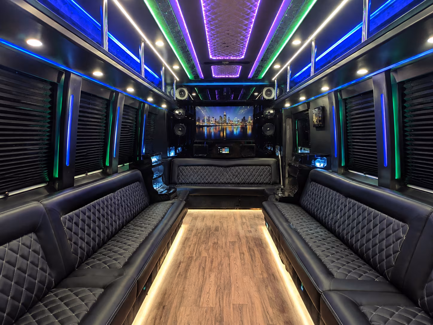 winston salem 25 passenger party bus interior